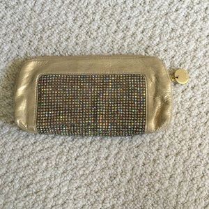 Deux Lux gold metallic clutch
